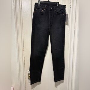 Re/Done Men’s Slim Straight Black Jeans